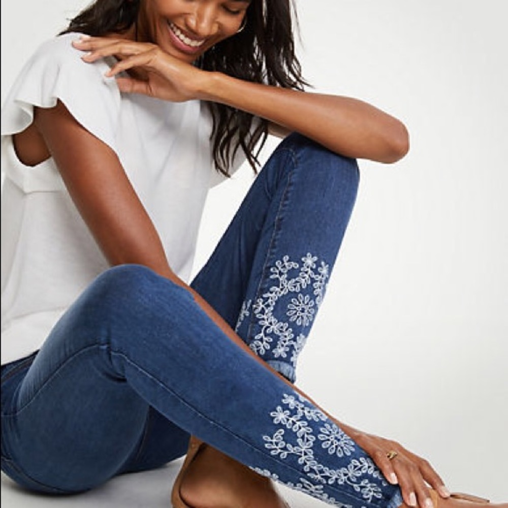 Ann Taylor Embroidered jeans